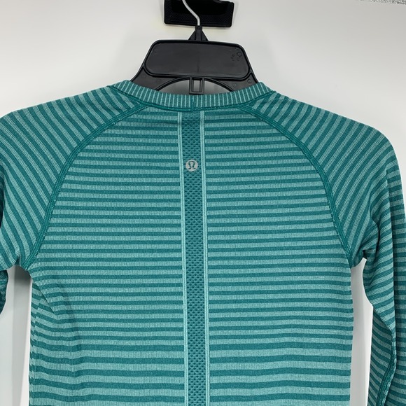lululemon athletica Teal Striped Long Sleeve Top - Picture 12 of 13